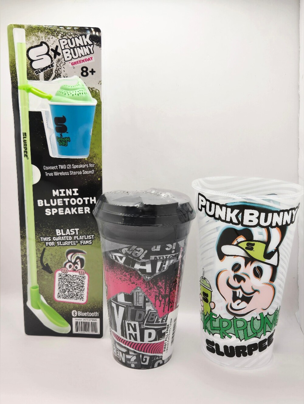 Green Day Punk Bunny 7-Eleven Slurpee Cup Tumbler Bluetooth Speaker Lot
